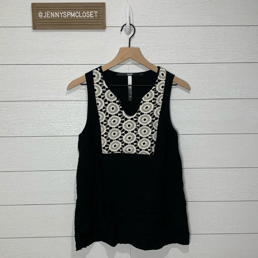 NWT Kensie Black Sleeveless Top Size Small - Picture 1 of 4